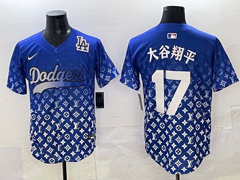 Men Los Angeles Dodgers #17 Ohtani Blue Nike 2025 MLB jersey 07